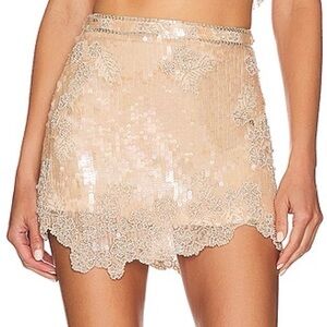 NWT LoveShackFancy Kalasie Skirt - Peach Medley